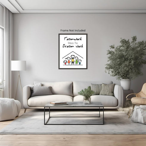 Posterizer 1 pcs-team work makes the dream work-motivational quote-Kids Room Art-Teachers & Classrooms-decor for nursery toddlers kids room- UNFRA...